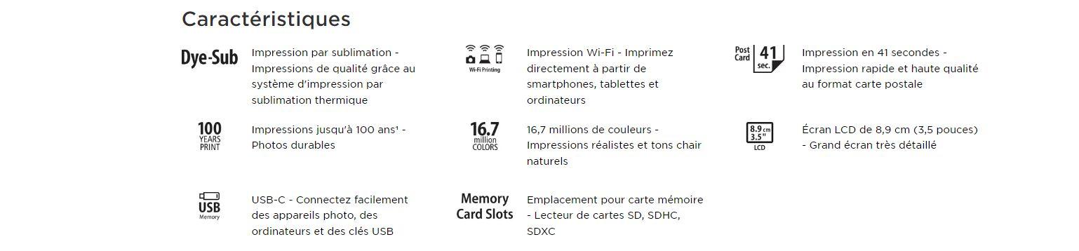 Imprimante photo portable CANON SELPHY CP1500 Noire