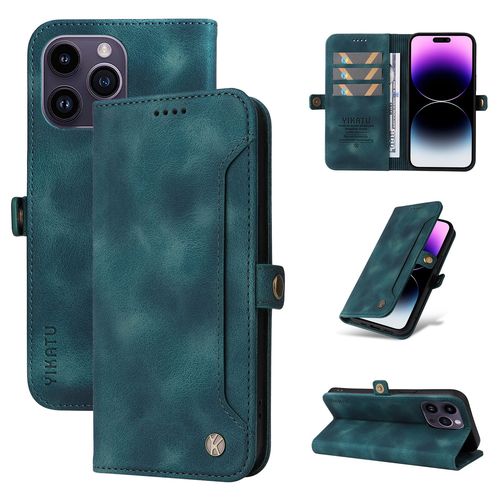 Coque Iphone 14 Pro Max,Etui A Rabat Pour Iphone 14 Pro Max,Etui Portefeuille 4 Emplacements Pour Cartes,1 Money Pocket,Coque Pour Iphone 14 Pro Max,Bleu