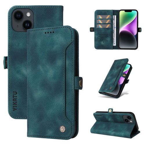 Coque Iphone 13 Mini,Etui A Rabat Pour Iphone 13 Mini,Etui Portefeuille 4 Emplacements Pour Cartes,1 Money Pocket,Coque Pour Iphone 13 Mini,Bleu