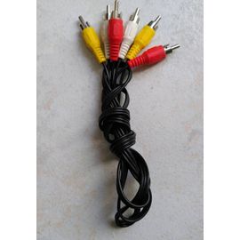 Câble de liaison 3 rca male audio vidéo vers to 3 rca mâle rouge jaune blanc  1m soit 100cm