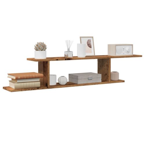 Vidaxl Étagère Tv Murale Vieux Bois 125x18x23 Cm Bois D'ingénierie