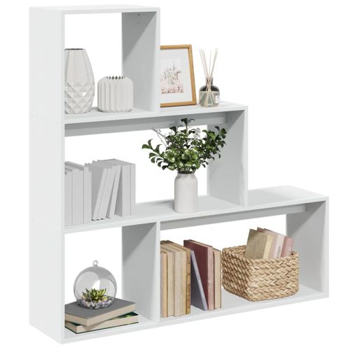 Vidaxl Étagère Séparatrice De Pièce À 3 Niveaux Blanc 123x29x123 Cm