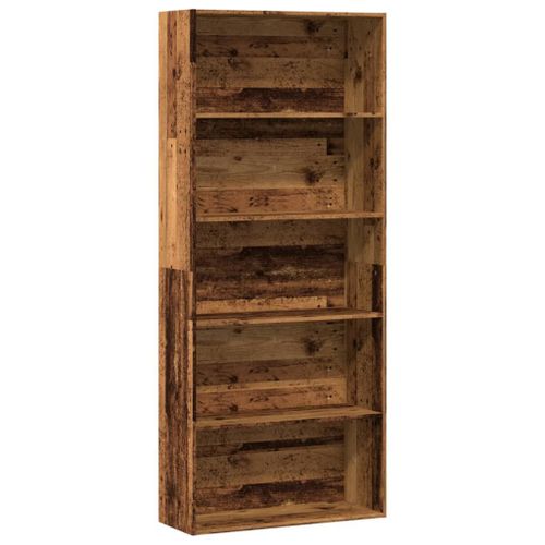 Vidaxl Bibliothèque Vieux Bois 80x30x189 Cm Bois D'ingénierie