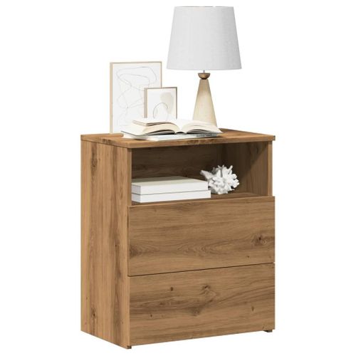 Vidaxl Table De Chevet Chêne Artisanal 50x32x60 Cm Bois D'ingénierie