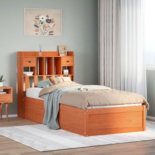 Vidaxl Cadre De Lit Sans Matelas Cire Marron 100x200cm Bois Pin Massif