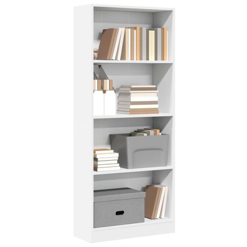 Vidaxl Bibliothèque Blanc 60x24x143 Cm Bois D'ingénierie