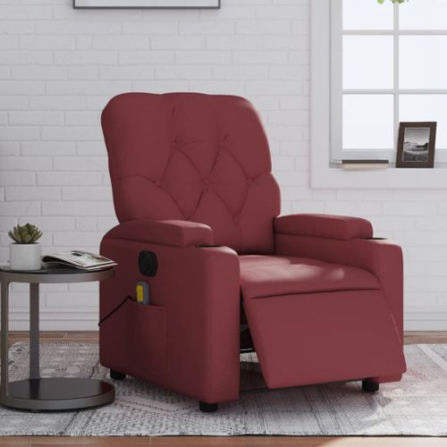 Vidaxl Fauteuil De Massage Inclinable Électrique Rouge Bordeaux