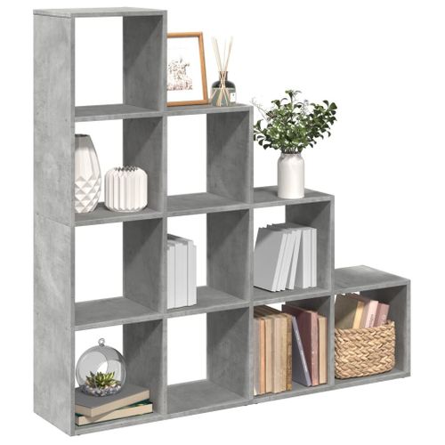 Vidaxl Étagère Séparatrice De Pièce À 4 Niveaux Gris Béton