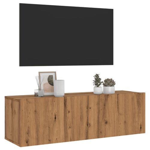 Vidaxl Meuble Tv Mural Chêne Artisanal 100x30x30 Cm Bois D'ingénierie