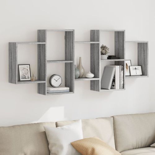 Vidaxl Étagère Murale Sonoma Gris 159x18x65 Cm Bois D'ingénierie