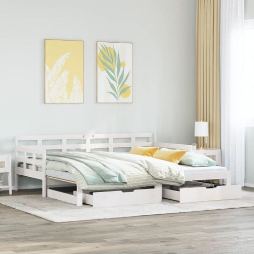 Vidaxl Lit De Jour Et Lit Gigogne Et Tiroirs 80x200 Cm Bois Pin Massif