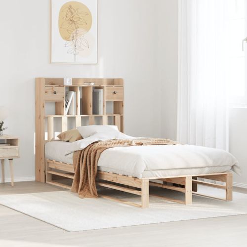 Vidaxl Lit Bibliothèque Sans Matelas 100x200 Cm Bois Massif De Pin