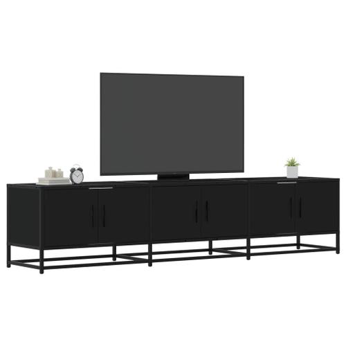 Vidaxl Meuble Tv Noir 180x35x41 Cm Bois D'ingénierie