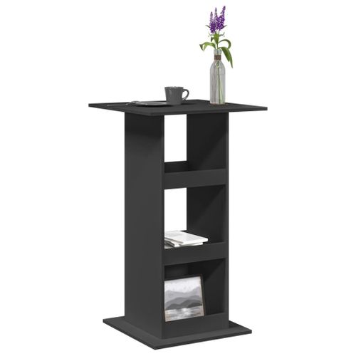 Vidaxl Table De Bar Avec Rangement Noir 60x60x102 Cm Bois D’Ingénierie