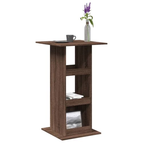Vidaxl Table De Bar Avec Rangement Chêne Marron Bois D’Ingénierie