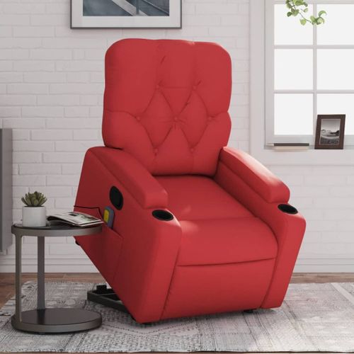 Vidaxl Fauteuil Inclinable De Massage Rouge Similicuir
