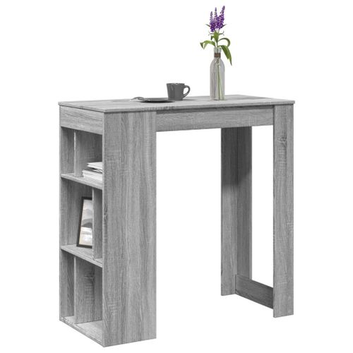 Vidaxl Table De Bar Avec Étagères Sonoma Gris Bois D'ingénierie