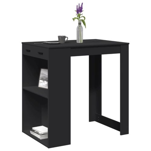 Vidaxl Table De Bar Noir 102x70x103,5 Cm Bois D'ingénierie