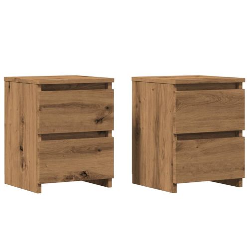 Vidaxl Tables De Chevet 2 Pcs Chêne Artisanal Bois D'ingénierie