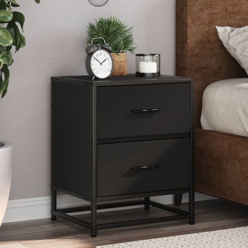Vidaxl Tables De Chevet 2 Pcs Noir 40x31x50 Cm Bois D'ingénierie