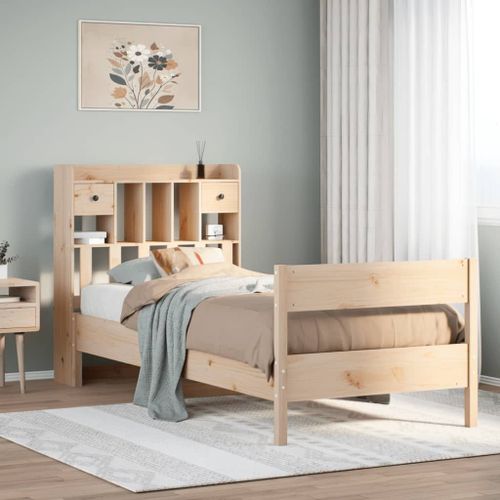 Vidaxl Lit Bibliothèque Sans Matelas 75x190 Cm Bois De Pin Massif