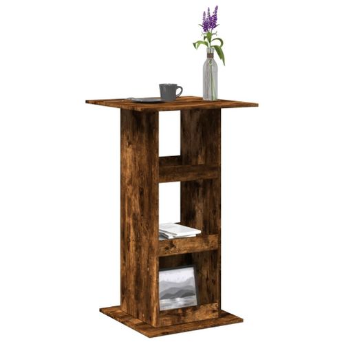 Vidaxl Table De Bar Avec Rangement Chêne Fumé Bois D’Ingénierie