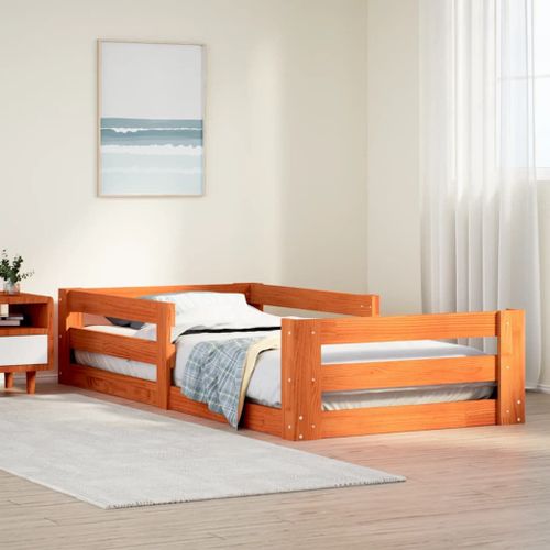 Vidaxl Cadre De Lit Sans Matelas Cire Marron 70x140 Cm Bois Pin Massif