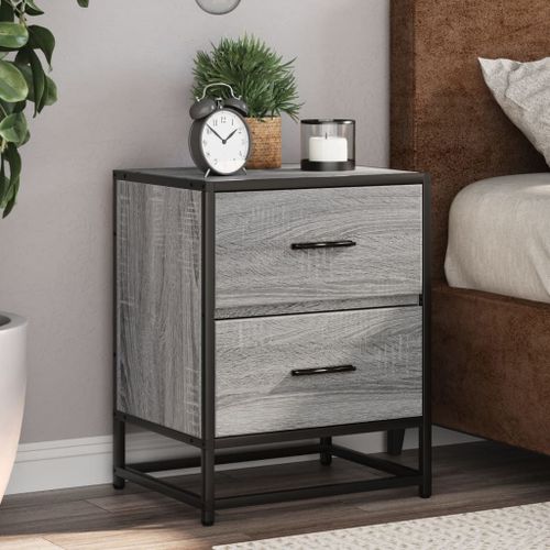 Vidaxl Tables De Chevet 2 Pcs Sonoma Gris 40x31x50 Cm Bois Ingénierie