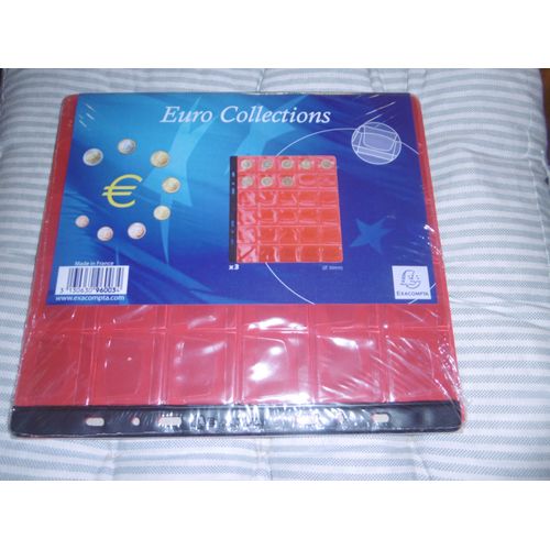 Pochette De 3 Feuilles 245x250mm Pour Pieces Euros 30 Cases 30mm Exacompta 96003