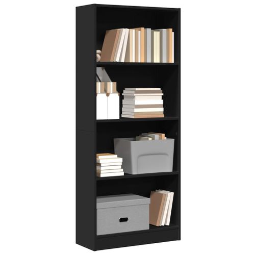 Vidaxl Bibliothèque Noir 60x24x143 Cm Bois D'ingénierie