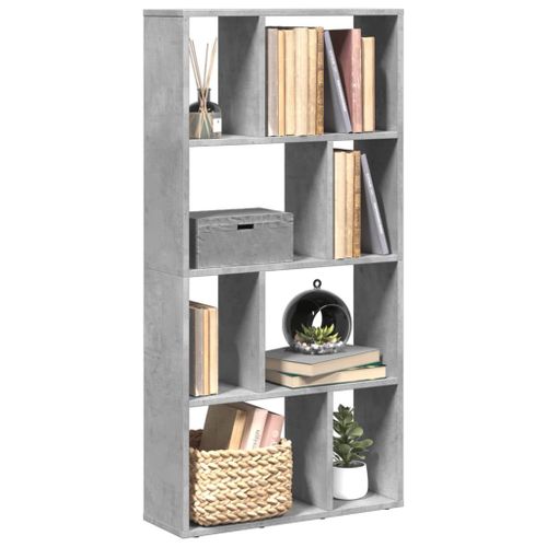 Vidaxl Bibliothèque Gris Béton 60x20x120 Cm Bois D'ingénierie