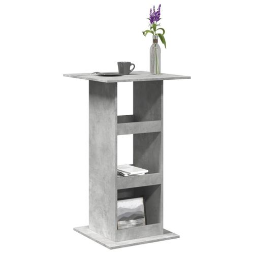 Vidaxl Table De Bar Avec Rangement Gris Béton Bois D'ingénierie