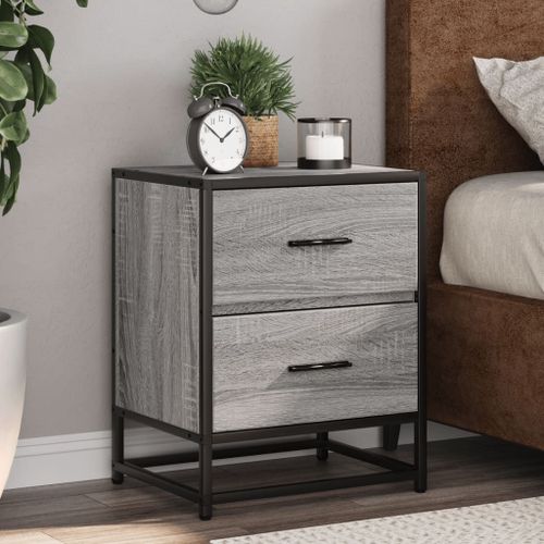 Vidaxl Table De Chevet Sonoma Gris 40x31x50 Cm Bois D'ingénierie