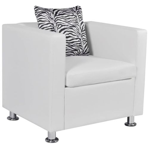 Vidaxl Fauteuil Blanc Similicuir