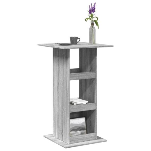 Vidaxl Table De Bar Avec Rangement Sonoma Gris Bois D'ingénierie