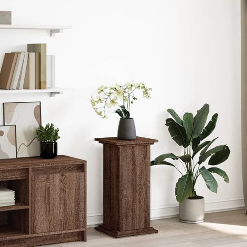 Vidaxl Piédestal Avec Rangement Chêne Marron Bois D'ingénierie