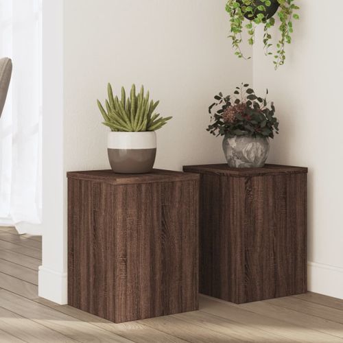Vidaxl Supports Pour Plantes 2 Pcs Chêne Marron Bois D'ingénierie