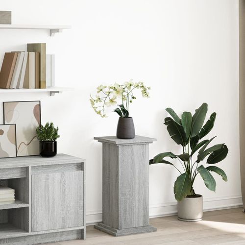 Vidaxl Piédestal Avec Rangement Sonoma Gris Bois D'ingénierie