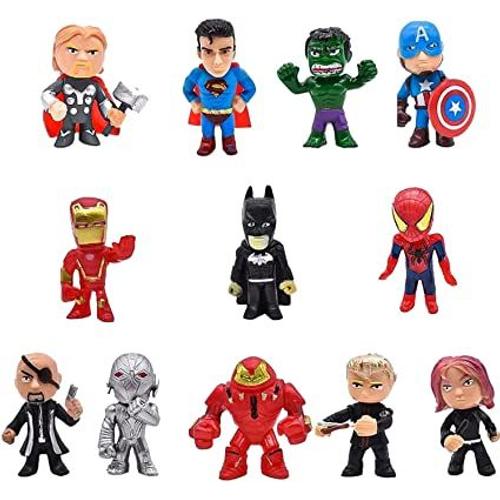 Lot de 12 mini figurines Avengers pour décoration de gâteaux