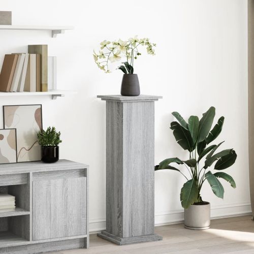 Vidaxl Piédestal Avec Rangement Sonoma Gris Bois D'ingénierie