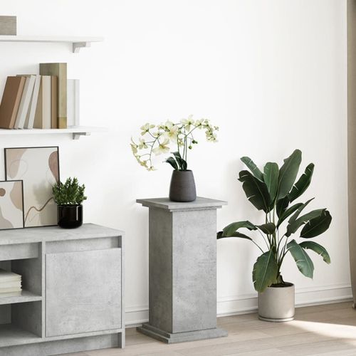 Vidaxl Piédestal Avec Rangement Gris Béton 31x30x60 Cm Bois Ingénierie