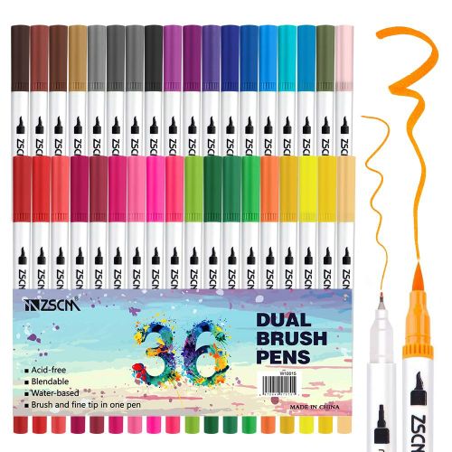 Stylos Marqueurs À Double Pinceau,8/12/24/36/160,120 Couleurs,Crayon De Couleur,Marqueurs D'art Pour Aquarelle,Calligraphie Fineline Feutre A Alcool - Type 36 Colors White