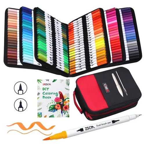 Stylos Marqueurs À Double Pinceau,8/12/24/36/160,120 Couleurs,Crayon De Couleur,Marqueurs D'art Pour Aquarelle,Calligraphie Fineline Feutre A Alcool - Type 132 Colors White