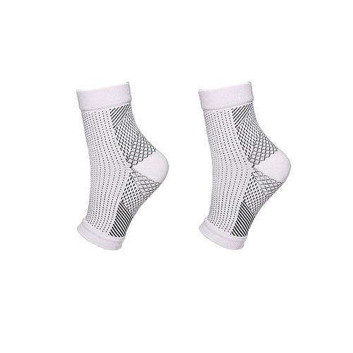 1 Paire De Chaussettes De Compression Courtes À Bout Ouvert Blanc Xxl