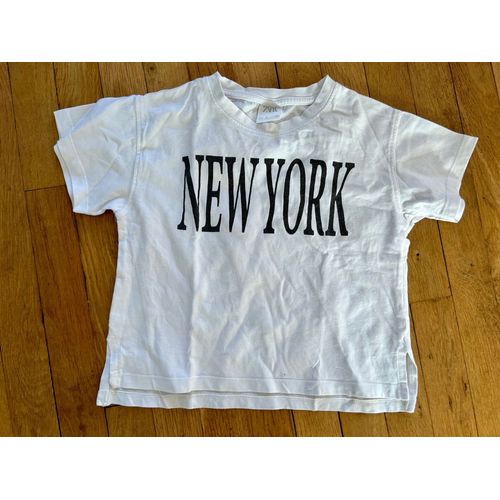 T-Shirt À Inscriptions Blanc (Zara)