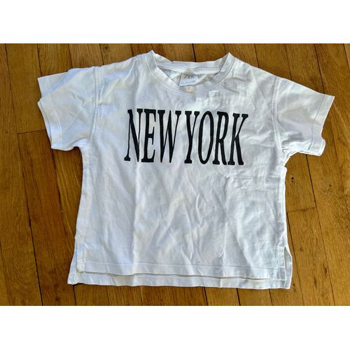 T-Shirt À Inscriptions Blanc (Zara)