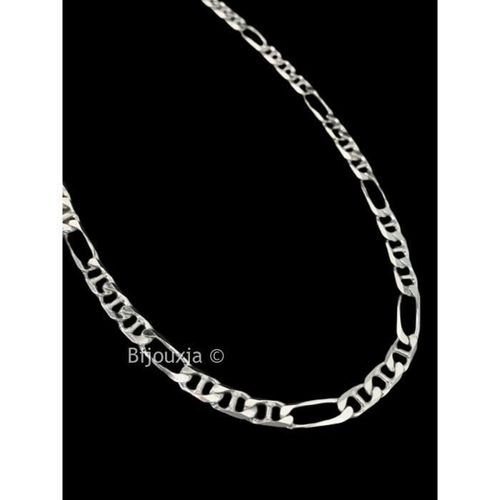 Chaîne De Cou - Bijouxia - Maille Marine Alternée Diamantée - Argent Massif 925/1000