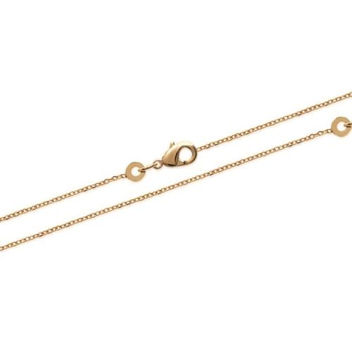 Chaîne Maille Forçat 42 Cm Plaqué Or 18 Carats Bijoux Femme - Bijouxia - Doré