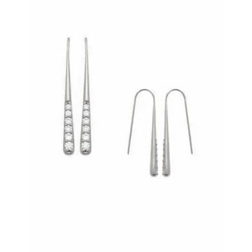Boucles D'oreilles - Bijouxia - Goutte D'eau - Argent Massif 925 - Zirconium - Finition Rhodiée