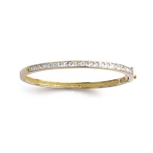 Bracelet Jonc Ouvrable Empierré Zirconium Plaqué Or 18carats - Bijouxia - Femme - Qualité Bijouterie